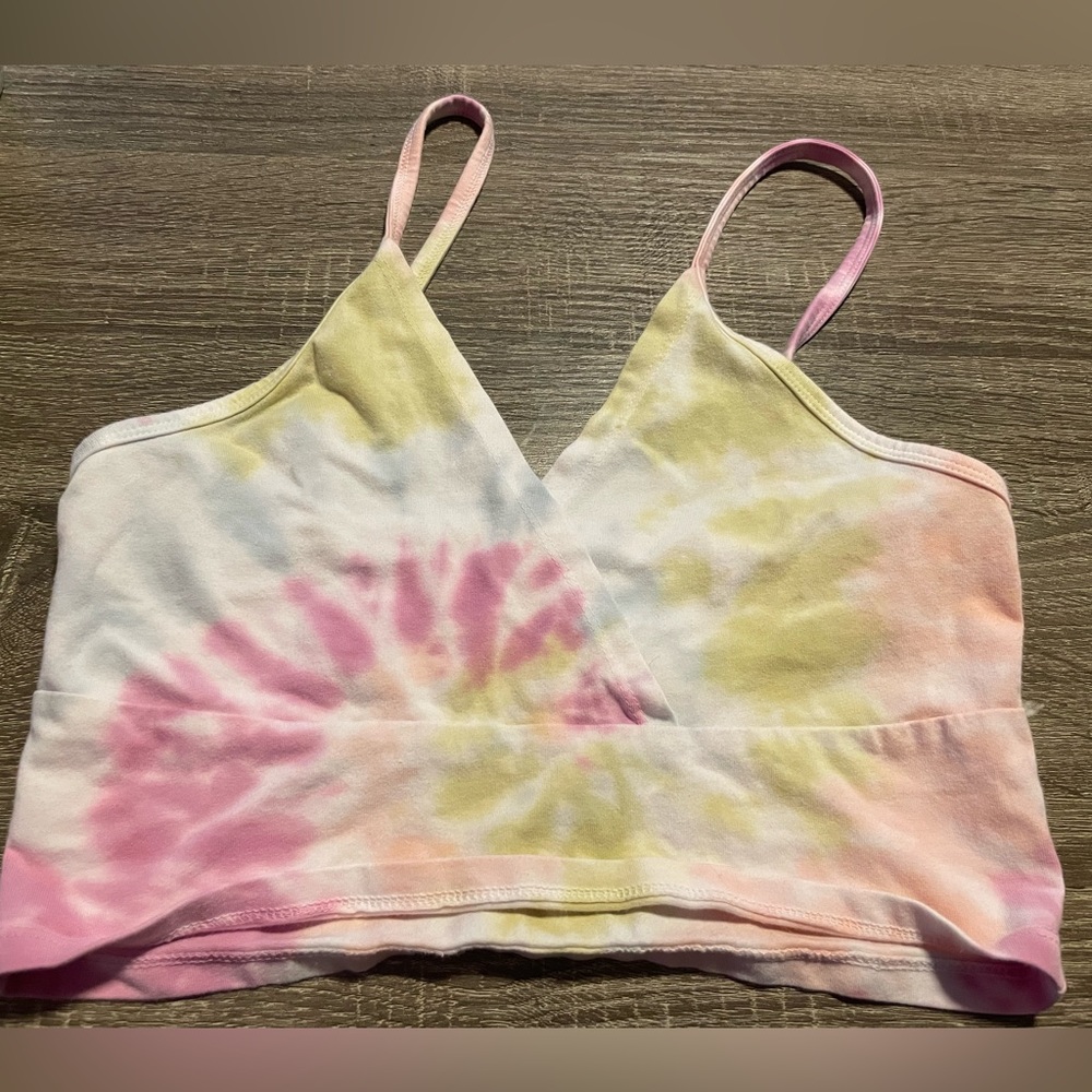 Harlow tie dye cross over tank top size L